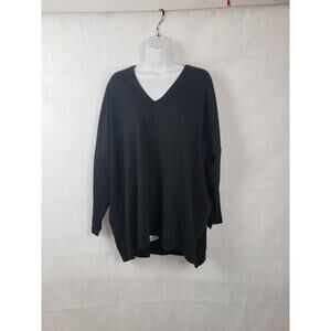 May 31 Soft Sweatshirt Pullover One Size O/S Pima Cotton Black Top